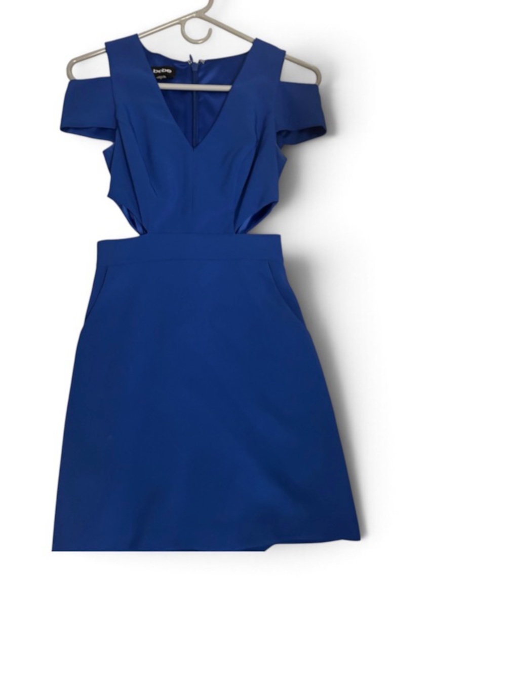 Bebe Blue Cold-Shoulder V-Neck Dress size 00